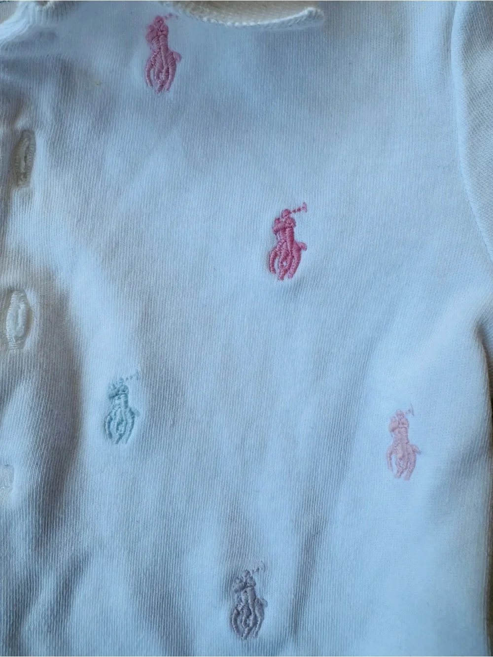 Ralph Lauren White Polo Baby Dress with Pastel Pony Embroidery 24 months GUC